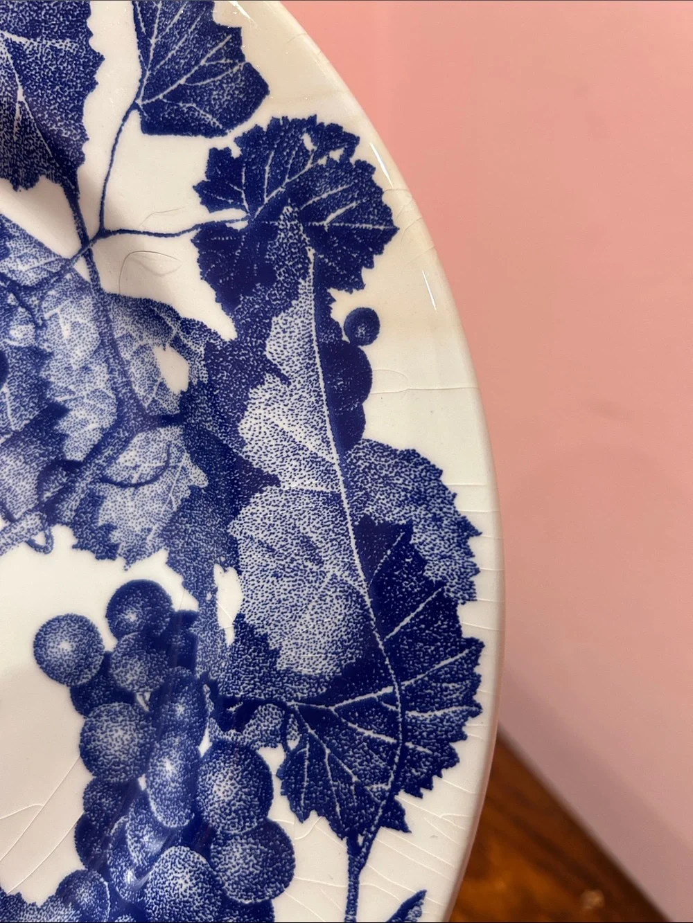 Blue Vine Decorative Serving Plate - White and Blue Made in Italy